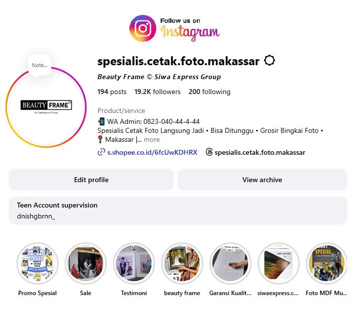 Instagram Spesialis Cetak Foto Makassar