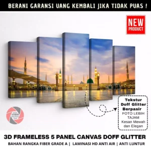 canvas 5 panel, 3d frameless canvas, dekorasi dinding minimalis