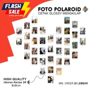 cetak foto polaroid glossy ukuran 2R dengan warna tajam untuk dekorasi dan kenangan