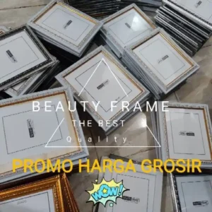bingkai foto berbagai ukuran 4R hingga A4 bahan fiber dengan desain minimalis dan ukir elegan