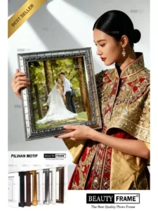 bingkai foto 8R minimalis elegan dengan kaca beauty frame untuk sertifikat dan pajangan