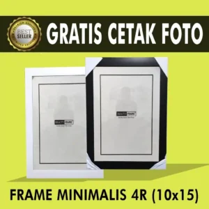 bingkai foto 4R minimalis hitam putih bahan fiber dengan kaca untuk pajangan meja
