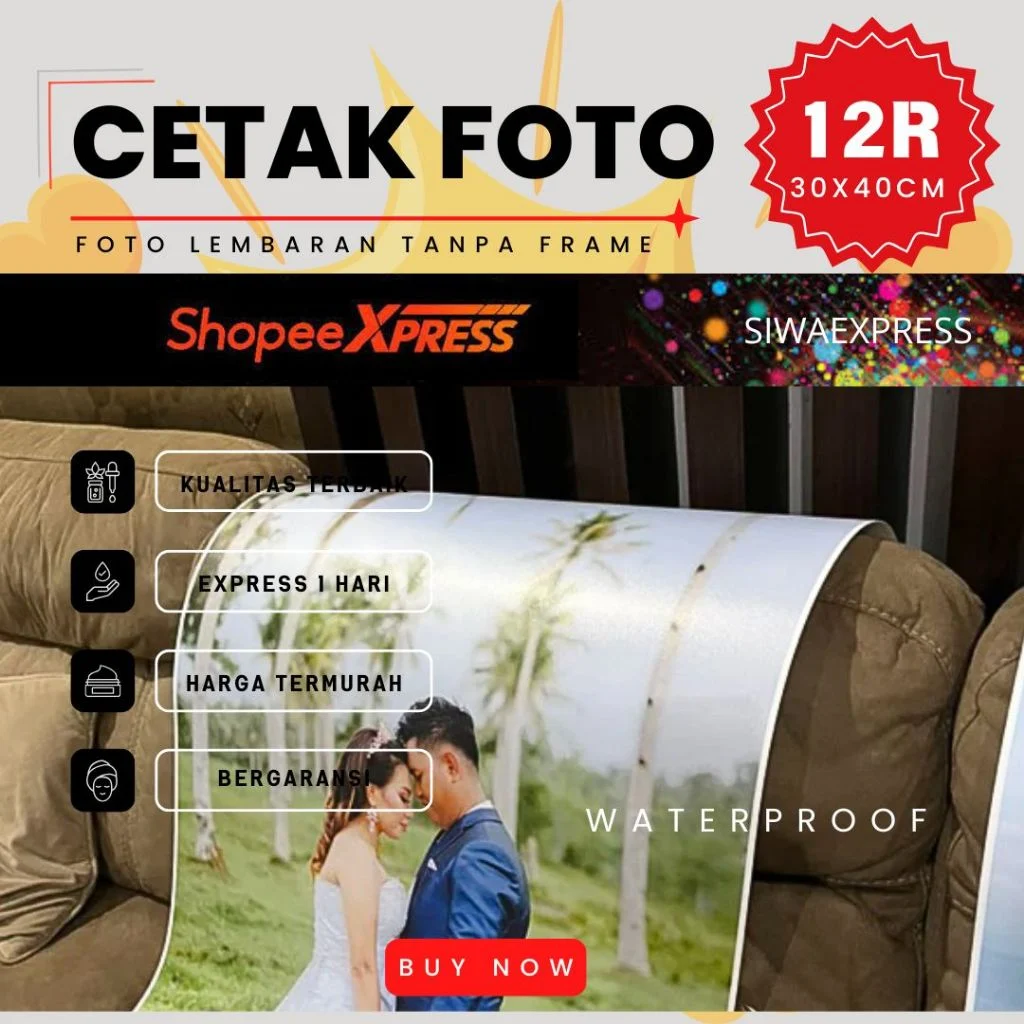 Cetak Foto 12R 30x40 | Langsung Jadi 1 Hari | Kualitas Premium Photo Doff RC Luster | Garansi 100%