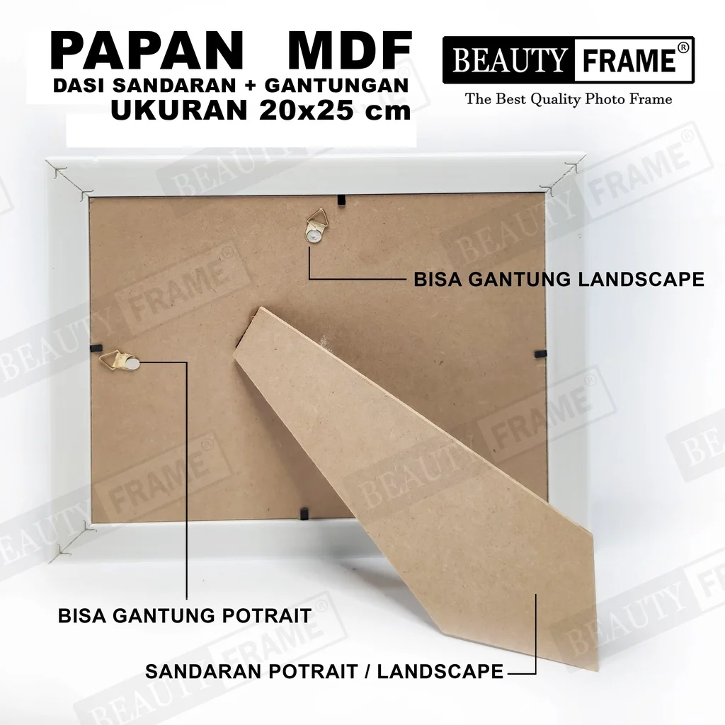 Papan Mdf + Gantungan + Dasi Bingkai atau Sandaran Bingkai Pigura Frame Foto 20x25
